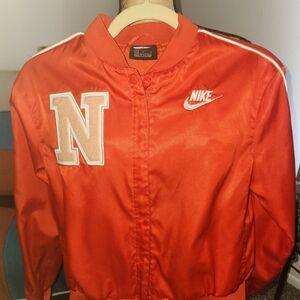 Nike Orange/Pink Satin Jacket with N and Logo